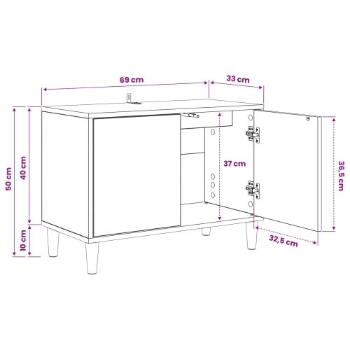 TV ormar OMMEN 69 x 33 x 50 cm Sonoma Konstruirano drvo - Geometrijski uzorak Cijena