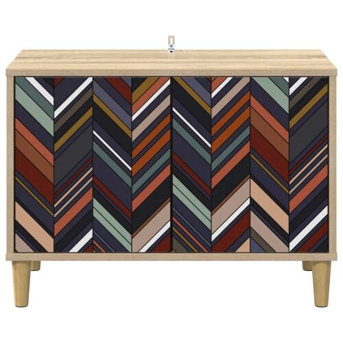 TV ormar OMMEN 69 x 33 x 50 cm Sonoma Konstruirano drvo - Geometrijski uzorak Cijena