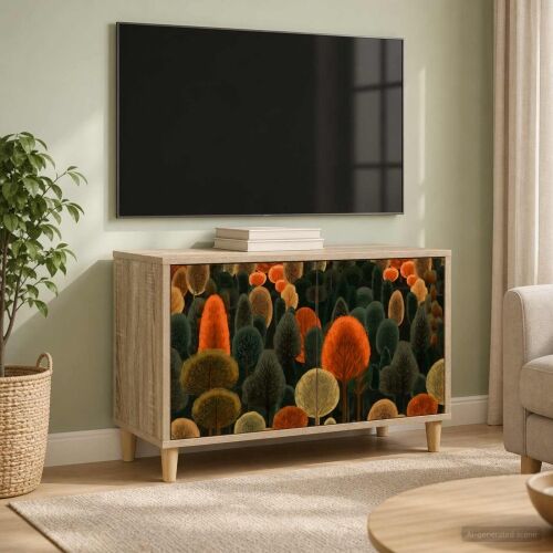 TV ormar ZAANDAM 69 x 33 x 50 cm Sonoma Konstruirano drvo - Print šume Cijena