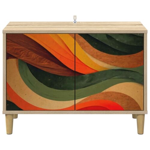 TV ormar BONN 69 x 33 x 50 cm Sonoma Konstruirano drvo - Retro valni uzorak Cijena