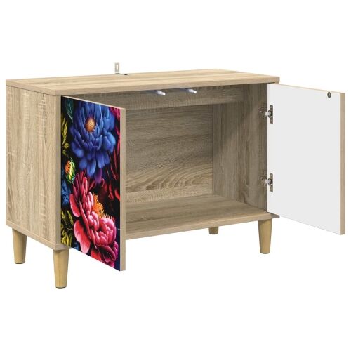 TV ormar KIEL 69 x 33 x 50 cm Sonoma Konstruirano drvo - Tamni cvjetni uzorak Cijena