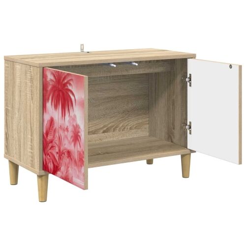 TV ormar AACHEN 69 x 33 x 50 cm Sonoma Konstruirano drvo - Ružičasti uzorak palme Cijena