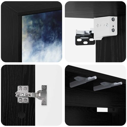 TV ormar RAALTE 69 x 33 x 50,5 cm Crni hrast Konstruirano drvo - Plavi mramorni uzorak Cijena