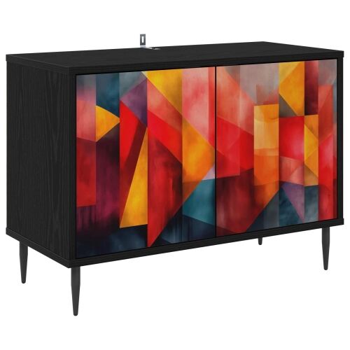 TV ormar HEESCH 69 x 33 x 50,5 cm Crni hrast Konstruirano drvo - Tiskanje boja Cijena
