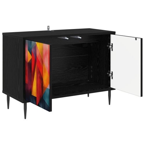 TV ormar HEESCH 69 x 33 x 50,5 cm Crni hrast Konstruirano drvo - Tiskanje boja Cijena