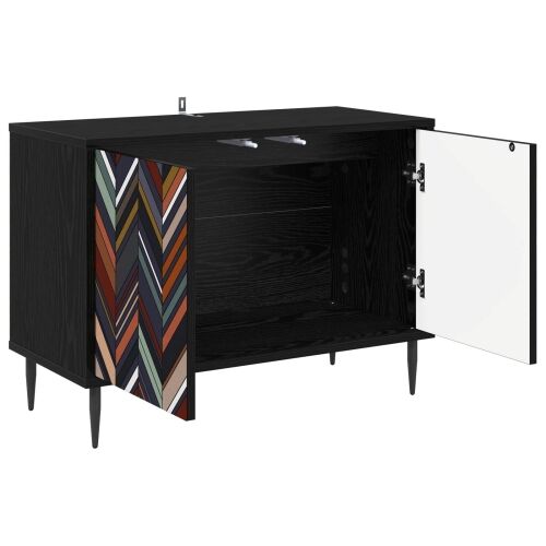 TV ormar OMMEN 69 x 33 x 50,5 cm Crni hrast Konstruirano drvo - Geometrijski uzorak Cijena