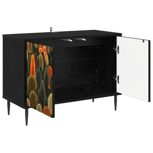 TV ormar ZAANDAM 69 x 33 x 50,5 cm Crni hrast Konstruirano drvo - Print šume Cijena