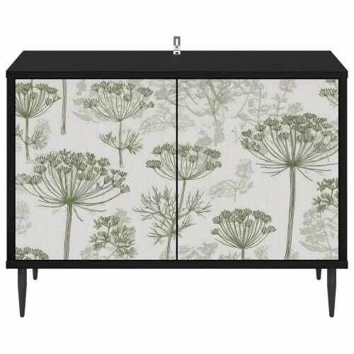 TV ormar GOTHA 69 x 33 x 50,5 cm Crni hrast Konstruirano drvo - Zeleni uzorak drveta Cijena