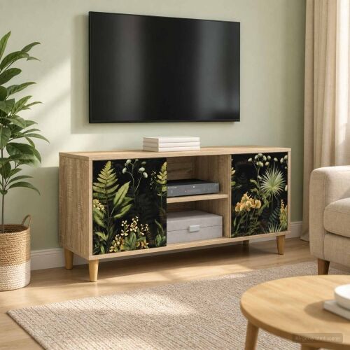 TV ormar RHENEN 102 x 33 x 50 cm Sonoma Konstruirano drvo - Tropski uzorak džungle Cijena
