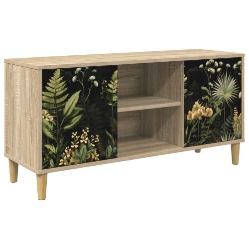TV ormar RHENEN 102 x 33 x 50 cm Sonoma Konstruirano drvo - Tropski uzorak džungle Cijena