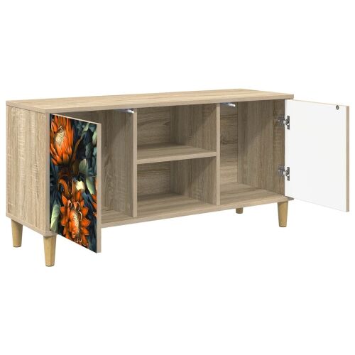 TV ormar LOCHEM 102 x 33 x 50 cm Sonoma Konstruirano drvo - Narančasti uzorak Cijena