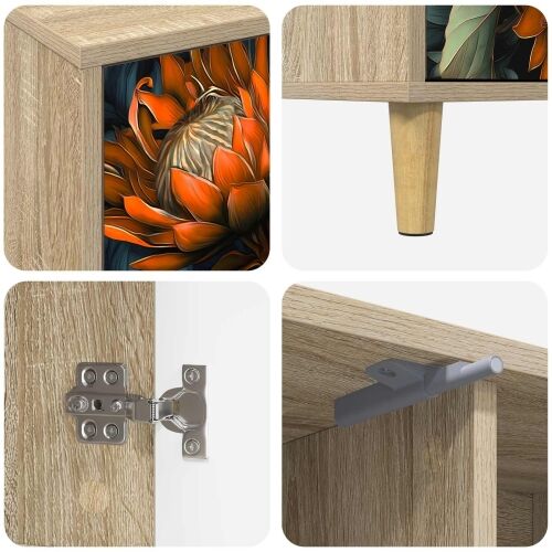TV ormar LOCHEM 102 x 33 x 50 cm Sonoma Konstruirano drvo - Narančasti uzorak Cijena