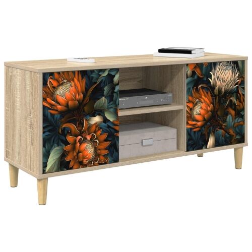 TV ormar LOCHEM 102 x 33 x 50 cm Sonoma Konstruirano drvo - Narančasti uzorak Cijena