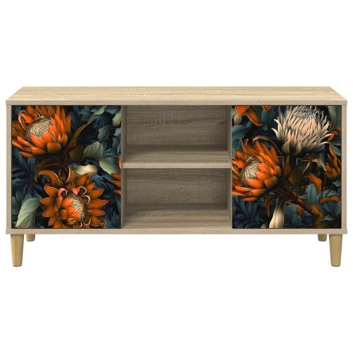 TV ormar LOCHEM 102 x 33 x 50 cm Sonoma Konstruirano drvo - Narančasti uzorak Cijena