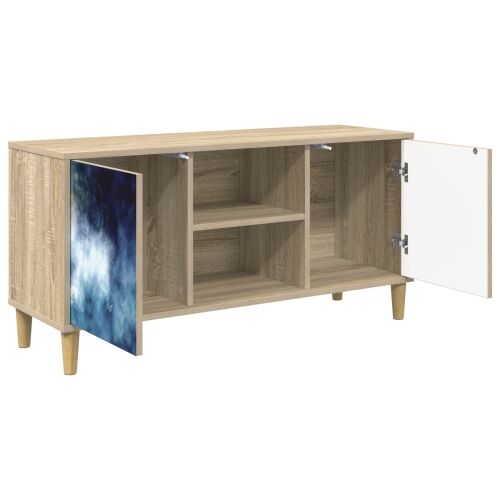 TV ormar RAALTE 102 x 33 x 50 cm Sonoma Konstruirano drvo - Plavi mramorni uzorak Cijena