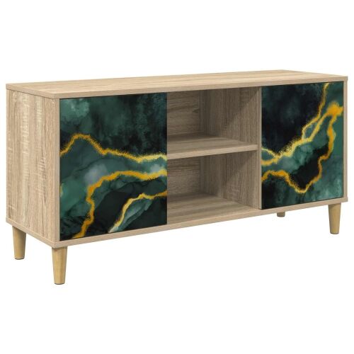 TV ormar WIJHE 102 x 33 x 50 cm Sonoma Konstruirano drvo - Tirkizni mramorni uzorak Cijena