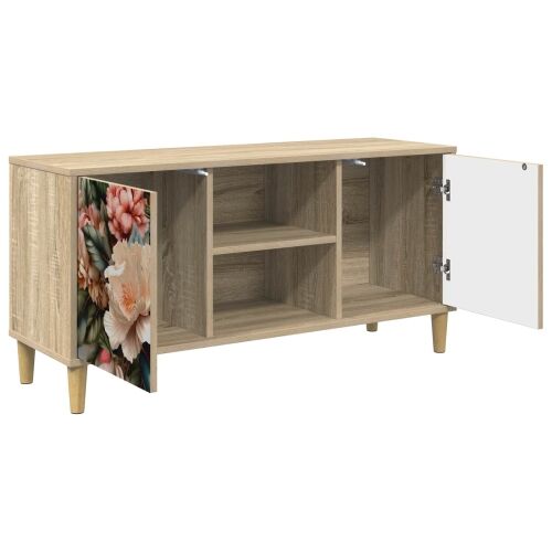 TV ormar BORNE 102 x 33 x 50 cm Sonoma Konstruirano drvo - Print lagane peonije Cijena