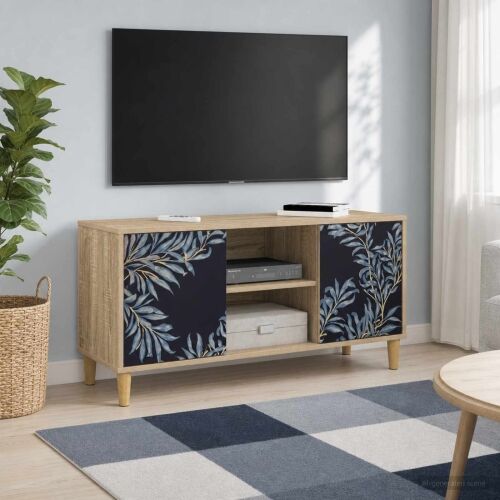 TV ormar DOKKUM 102 x 33 x 50 cm Sonoma Konstruirano drvo - Plavi afti uzorak Cijena