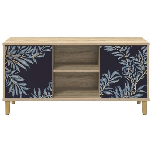 TV ormar DOKKUM 102 x 33 x 50 cm Sonoma Konstruirano drvo - Plavi afti uzorak Cijena