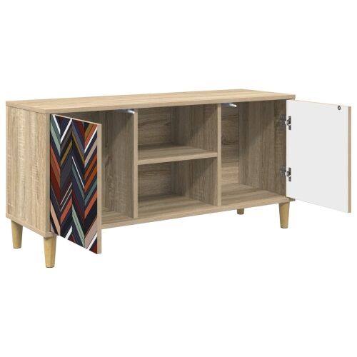 TV ormar OMMEN 102 x 33 x 50 cm Sonoma Konstruirano drvo - Geometrijski uzorak Cijena