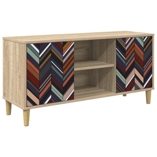 TV ormar OMMEN 102 x 33 x 50 cm Sonoma Konstruirano drvo - Geometrijski uzorak Cijena