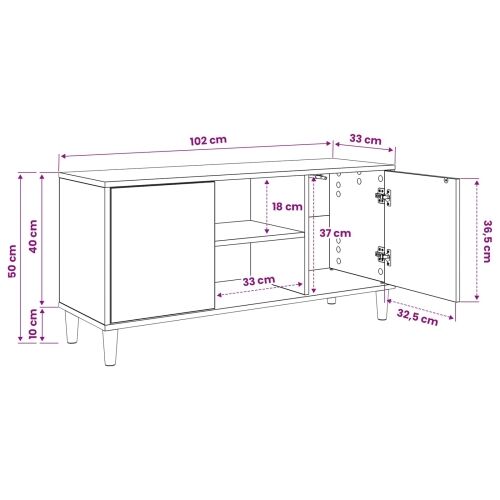 TV ormar OMMEN 102 x 33 x 50 cm Sonoma Konstruirano drvo - Geometrijski uzorak Cijena