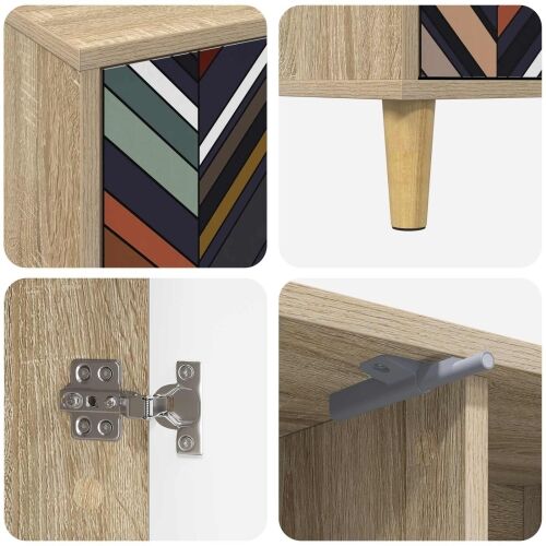 TV ormar OMMEN 102 x 33 x 50 cm Sonoma Konstruirano drvo - Geometrijski uzorak Cijena