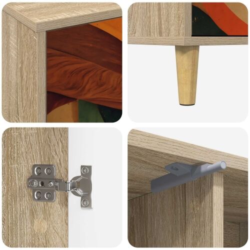 TV ormar BONN 102 x 33 x 50 cm Sonoma Konstruirano drvo - Retro valni uzorak Cijena