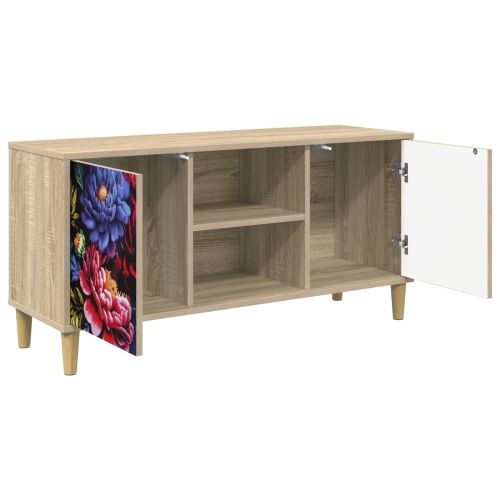TV ormar KIEL 102 x 33 x 50 cm Sonoma Konstruirano drvo - Tamni cvjetni uzorak Cijena