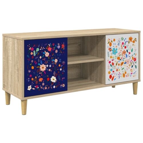 TV ormar MAINZ 102 x 33 x 50 cm Sonoma Konstruirano drvo - Cvjetni uzorak Cijena