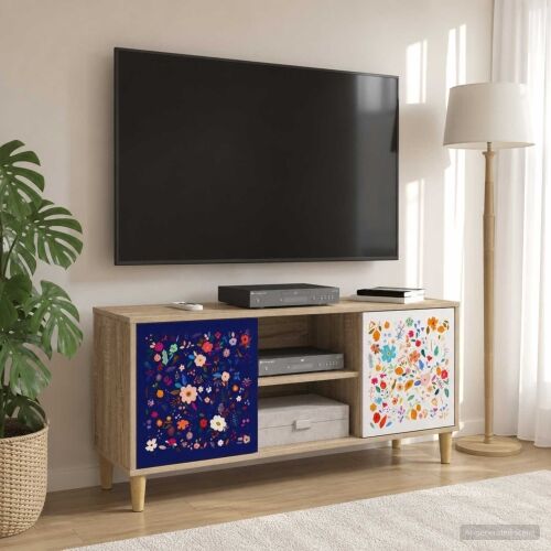 TV ormar MAINZ 102 x 33 x 50 cm Sonoma Konstruirano drvo - Cvjetni uzorak Cijena