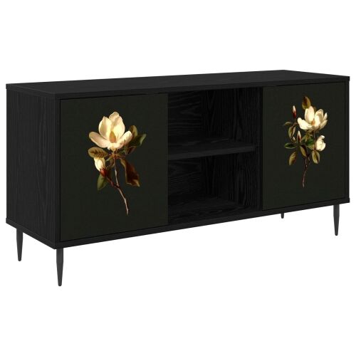 TV ormar BREMEN 102 x 33 x 51 cm Crni hrast Konstruirano drvo - Magnolijski uzorak Cijena