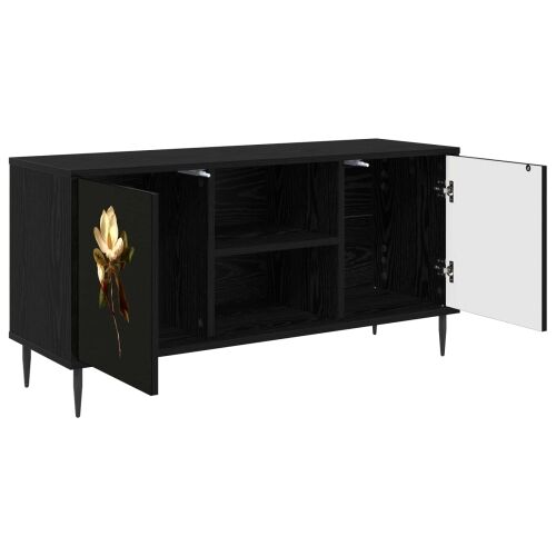 TV ormar BREMEN 102 x 33 x 51 cm Crni hrast Konstruirano drvo - Magnolijski uzorak Cijena