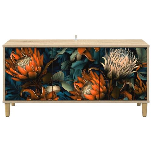 TV ormar LOCHEM 102 x 33 x 50 cm Sonoma Konstruirano drvo - Narančasti uzorak Cijena