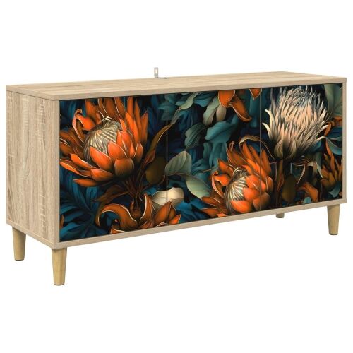TV ormar LOCHEM 102 x 33 x 50 cm Sonoma Konstruirano drvo - Narančasti uzorak Cijena