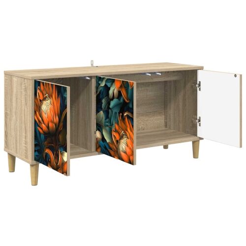 TV ormar LOCHEM 102 x 33 x 50 cm Sonoma Konstruirano drvo - Narančasti uzorak Cijena