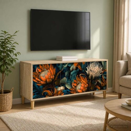TV ormar LOCHEM 102 x 33 x 50 cm Sonoma Konstruirano drvo - Narančasti uzorak Cijena