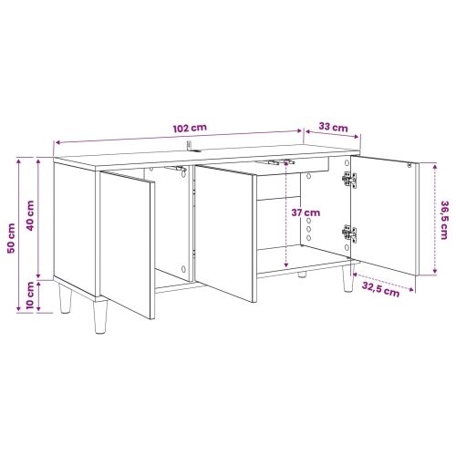 TV ormar LOCHEM 102 x 33 x 50 cm Sonoma Konstruirano drvo - Narančasti uzorak Cijena