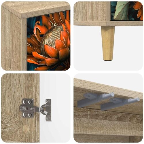 TV ormar LOCHEM 102 x 33 x 50 cm Sonoma Konstruirano drvo - Narančasti uzorak Cijena