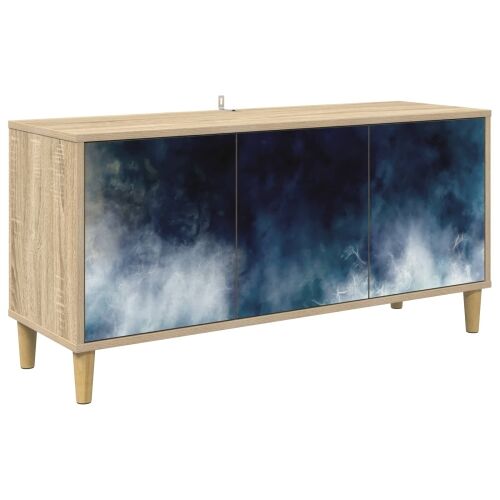 TV ormar RAALTE 102 x 33 x 50 cm Sonoma Konstruirano drvo - Plavi mramorni uzorak Cijena