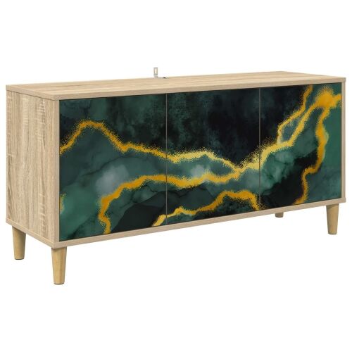 TV ormar WIJHE 102 x 33 x 50 cm Sonoma Konstruirano drvo - Tirkizni mramorni uzorak Cijena
