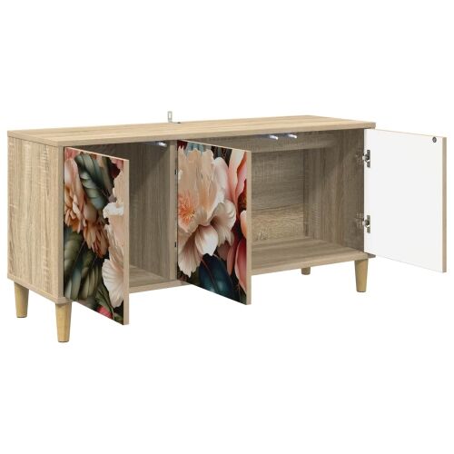 TV ormar BORNE 102 x 33 x 50 cm Sonoma Konstruirano drvo - Print lagane peonije Cijena