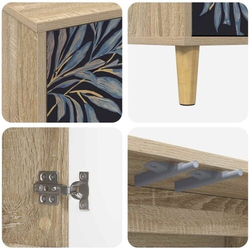 TV ormar DOKKUM 102 x 33 x 50 cm Sonoma Konstruirano drvo - Plavi afti uzorak Cijena