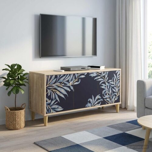 TV ormar DOKKUM 102 x 33 x 50 cm Sonoma Konstruirano drvo - Plavi afti uzorak Cijena