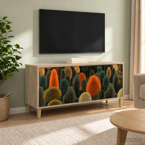TV ormar ZAANDAM 102 x 33 x 50 cm Sonoma Konstruirano drvo - Print šume Cijena