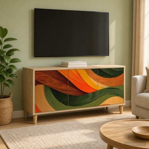 TV ormar BONN 102 x 33 x 50 cm Sonoma Konstruirano drvo - Retro valni uzorak Cijena