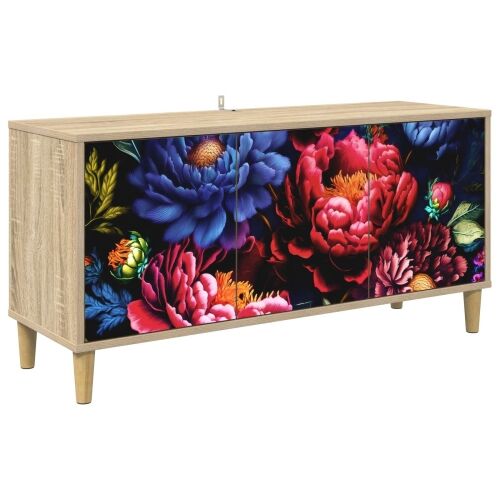 TV ormar KIEL 102 x 33 x 50 cm Sonoma Konstruirano drvo - Tamni cvjetni uzorak Cijena