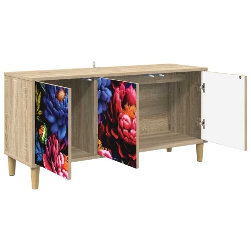 TV ormar KIEL 102 x 33 x 50 cm Sonoma Konstruirano drvo - Tamni cvjetni uzorak Cijena