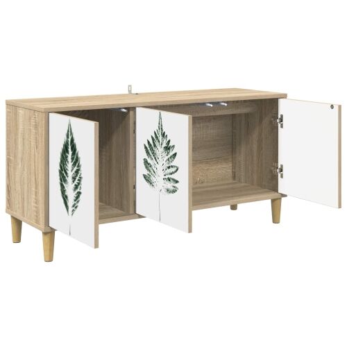 TV ormar HANAU 102 x 33 x 50 cm Sonoma Konstruirano drvo - Zeleni uzorak lišća Cijena
