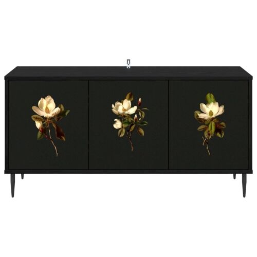 TV ormar BREMEN 102 x 33 x 51 cm Crni hrast Konstruirano drvo - Magnolijski uzorak Cijena
